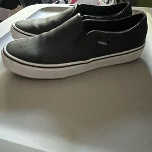 Vans Black leather worn once!